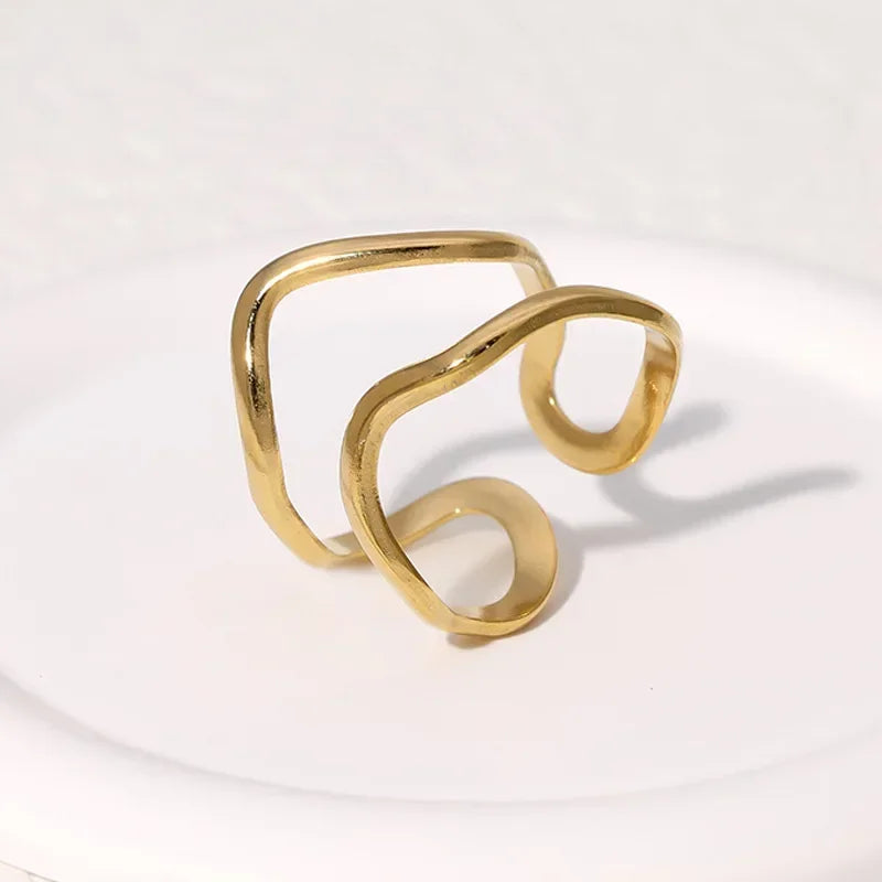 LATS Stainless Steel Gold Color Rings for Women Men 2025 Colorfast Popular Party Personalized Exaggerated Charms Jewelry Gifts