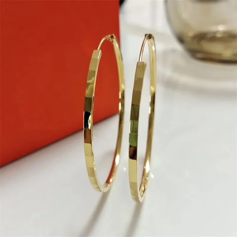 Senlissi - New Fashion 18K Gold Plated Hoop Earrings For Women 925 Sterling Silver Earring Cерьги Kольца Jewelry Girlfriend Gift
2025 new