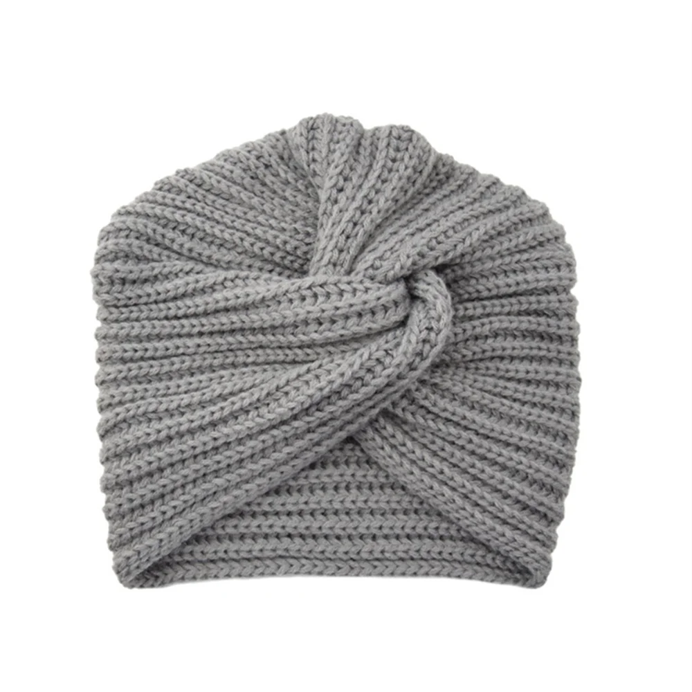 Women's Knitted Turban Hat Bohemia Cashmere Cross Wrap Head Lndian  Wool   Bonnet Turbante Cap