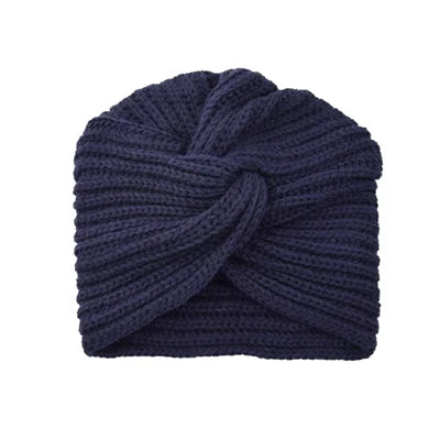 Women's Knitted Turban Hat Bohemia Cashmere Cross Wrap Head Lndian  Wool   Bonnet Turbante Cap