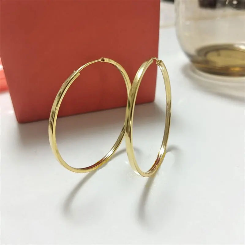 Senlissi - New Fashion 18K Gold Plated Hoop Earrings For Women 925 Sterling Silver Earring Cерьги Kольца Jewelry Girlfriend Gift
2025 new