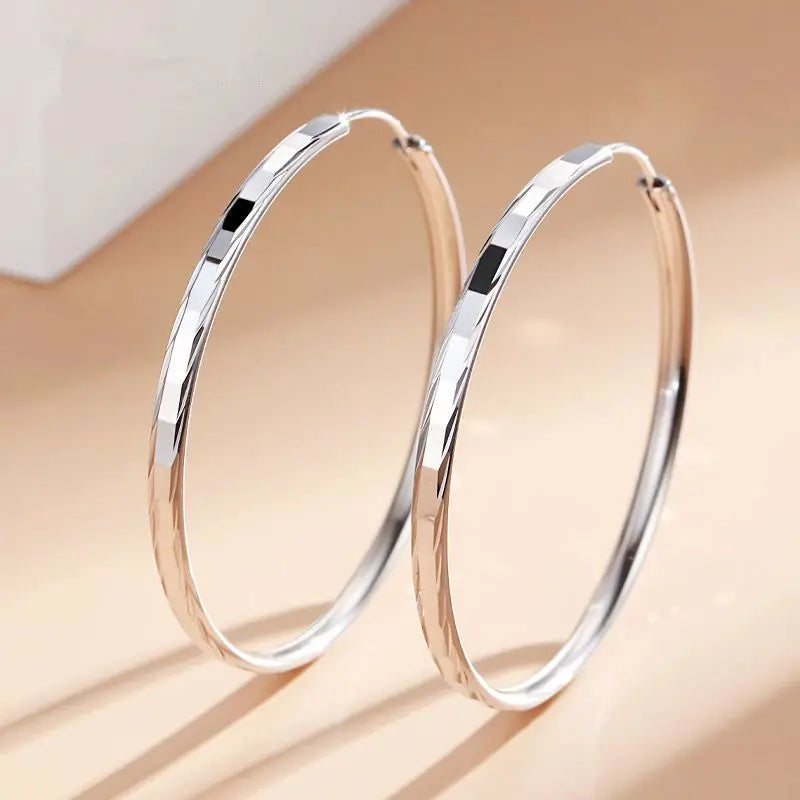 Senlissi - New Fashion 18K Gold Plated Hoop Earrings For Women 925 Sterling Silver Earring Cерьги Kольца Jewelry Girlfriend Gift
2025 new