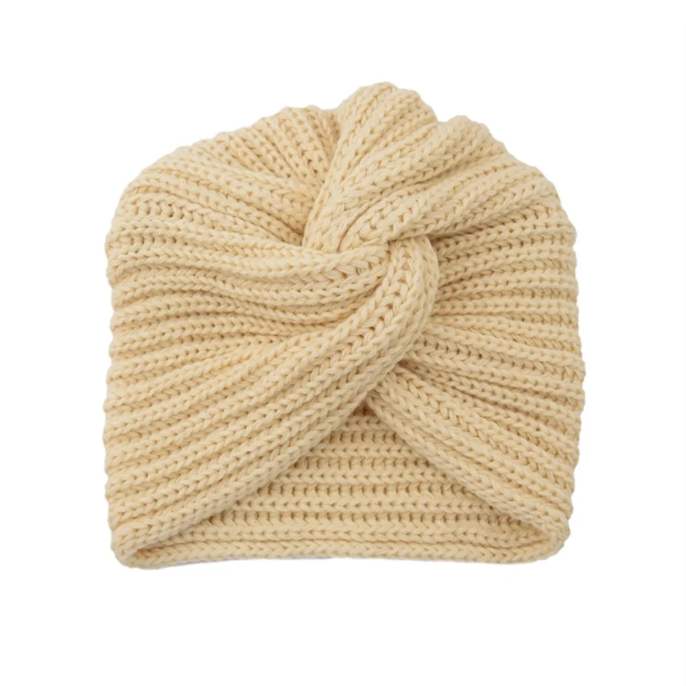 Women's Knitted Turban Hat Bohemia Cashmere Cross Wrap Head Lndian  Wool   Bonnet Turbante Cap