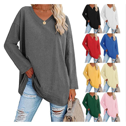 Women Long Sleeve T Shirt Spring Autumn Solid Slim Fit Casual Shirts Female Pullovers Basic Tee Y2k Clothes Streetwear Crop Tops