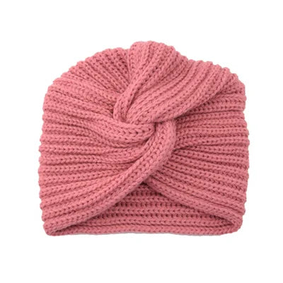 Women's Knitted Turban Hat Bohemia Cashmere Cross Wrap Head Lndian  Wool   Bonnet Turbante Cap