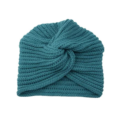 Women's Knitted Turban Hat Bohemia Cashmere Cross Wrap Head Lndian  Wool   Bonnet Turbante Cap