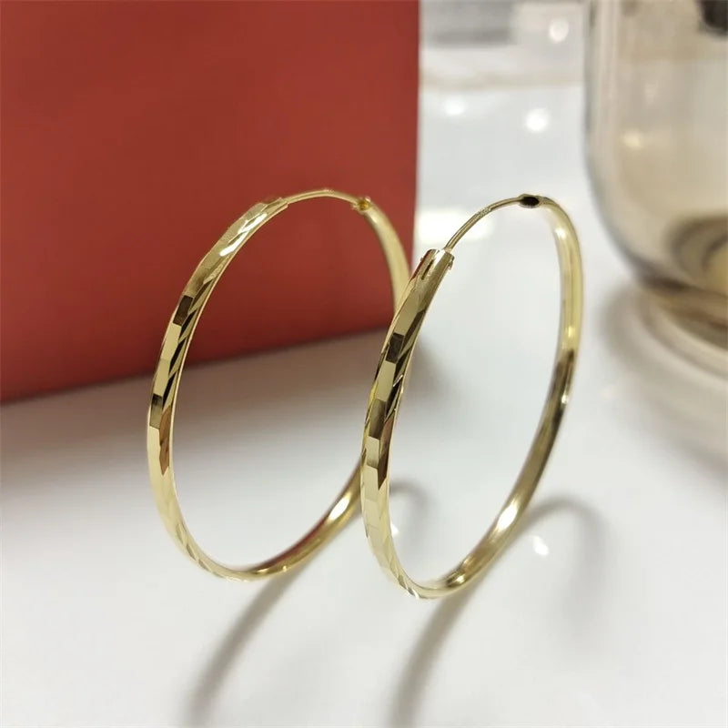 Senlissi - New Fashion 18K Gold Plated Hoop Earrings For Women 925 Sterling Silver Earring Cерьги Kольца Jewelry Girlfriend Gift
2025 new