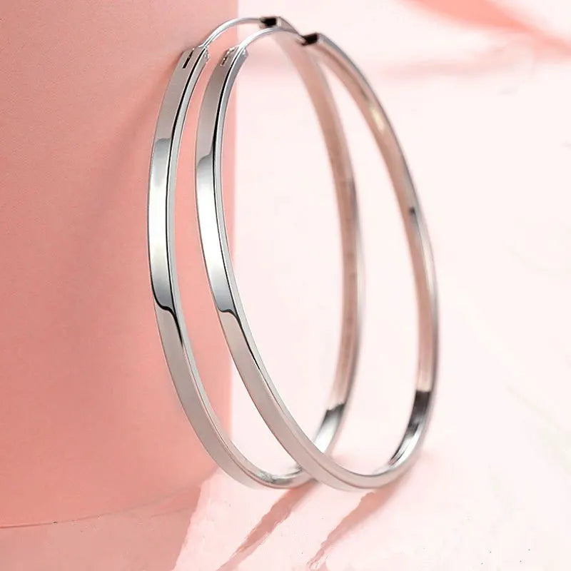 Senlissi - New Fashion 18K Gold Plated Hoop Earrings For Women 925 Sterling Silver Earring Cерьги Kольца Jewelry Girlfriend Gift
2025 new