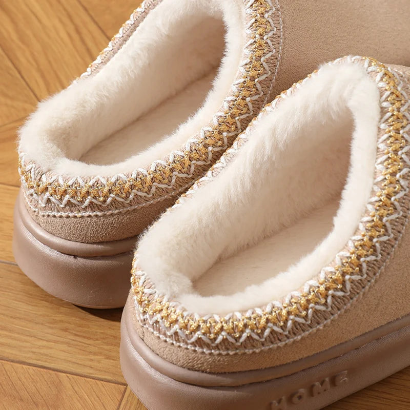 winter 2024 warm fluffy Woman slippers soft bottom